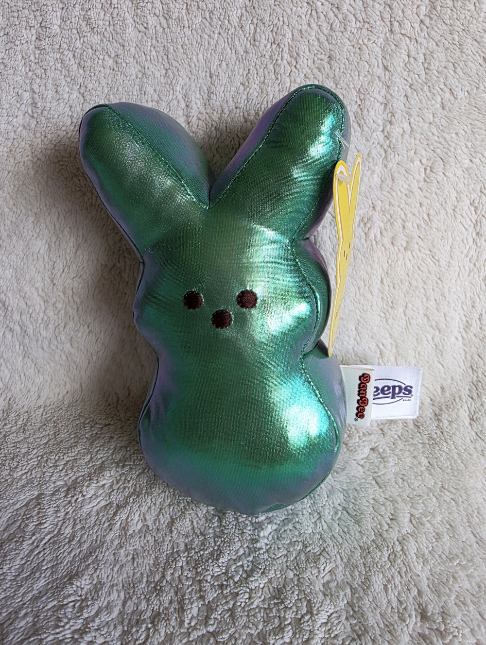 New Dan Dee Peeps green iridescent mini Easter Plush toy, wicked, hulk, Troll 6"